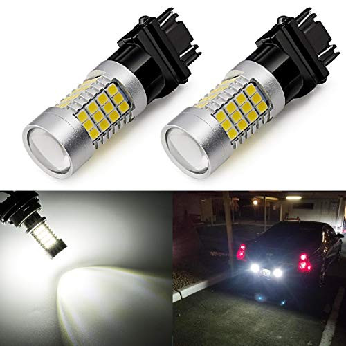 ENDPAGE 1300 Lumens Extremely Bright 3157 3156 3057 3056 4157 LED Bulbs 54-SMD LED Chipsets with Projector for Backup Reverse Lights, Daytime Running Lights, Xenon White 6000K (Pack of 2)