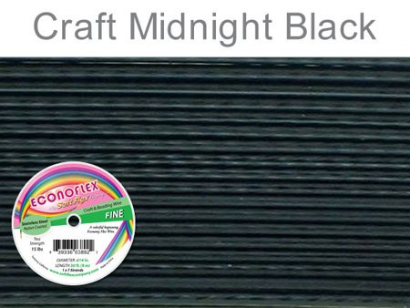 Econoflex Beading Wire, Midnight Black, .014 Inch, 30 Feet | BDC-434.23