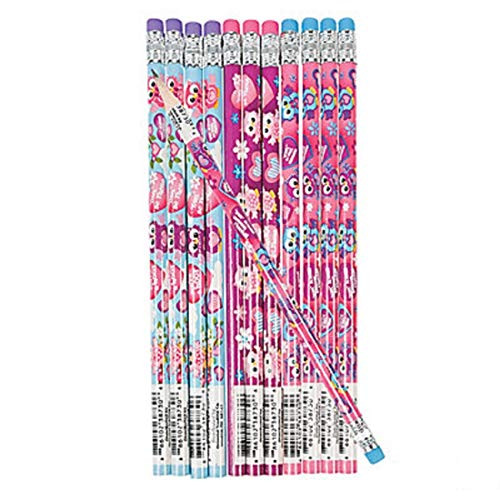 Wooden Owl Valentine's Day Pencils (24 Pack)