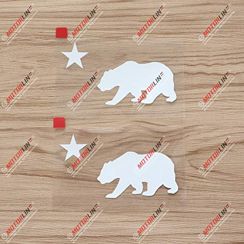 3S MOTORLINE (2) 4'' California Bear Star Decal Sticker Cali Republic Car Vinyl White sda1 3S MOTORLINE (2) 4'' California Bear Star Decal Sticker Cali Republic Car Vinyl White sda1