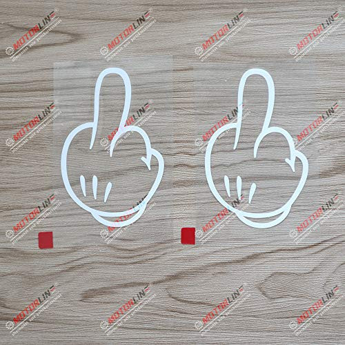 3S MOTORLINE 2X White 4'' Middle Finger Decal Vinyl Sticker Hand Gesture Cartoon Style Car Laptop Window 3S MOTORLINE 2X White 4'' Middle Finger Decal Vinyl Sticker Hand Gesture Cartoon Style Car Laptop Window