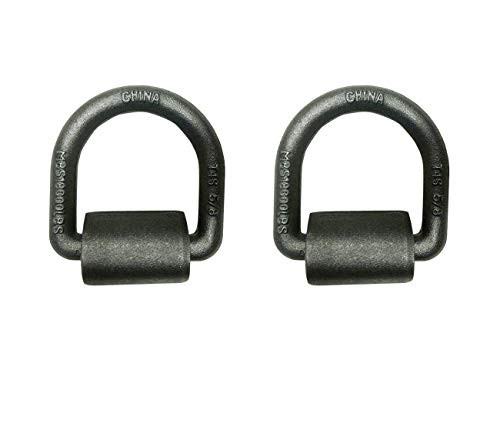 Mega Cargo Control 2-Pack 5/8" Weld-On D Ring Tie Down Anchor Forged Steel with Welding Clips & Heavy Duty for Flatbed Trucks Trailers
