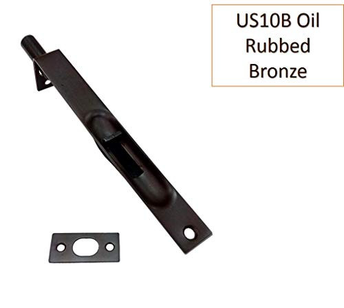 QCAA Solid Brass Flush Bolt, Square Shape, 6", Solid Brass, 1 Pack, Made in Taiwan