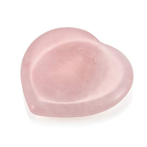 CrystalTears Rose Quartz Thumb Worry Stone Polished Tumbled Heart Pocket Palm Stone Chakra Healing Crystal Therapy Geometry for Anxiety Stree Relief