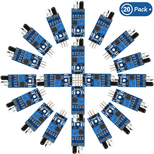 Frienda 20 Pieces IR Infrared Obstacle Avoidance Sensor Module 3-Wire Reflective Photoelectric Sensor Module Compatible with Arduino Smart Car Robot Raspberry Pi 3