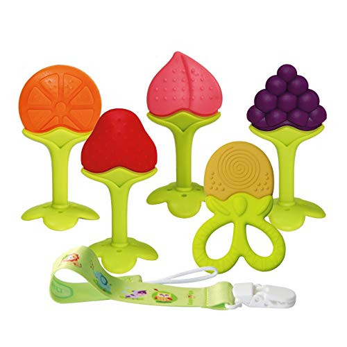 Baby Teething Toys(5 Pack), Food-Grade Silicone Teething Toys with Pacifier Clip/Holder,Soft & Textured Baby Teether for Infant and Toddler BPA-Free Baby Teething Toys(5 Pack), Food-Grade Silicone Teething Toys with Pacifier Clip/Holder,Soft & Textured Baby Teether for Infant and Toddler BPA-Free