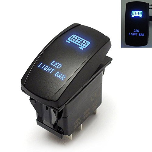 LED Light Bar Rocker Switch for UTV Polaris Ranger RZR Can Am Commander Maverick, Blue Light