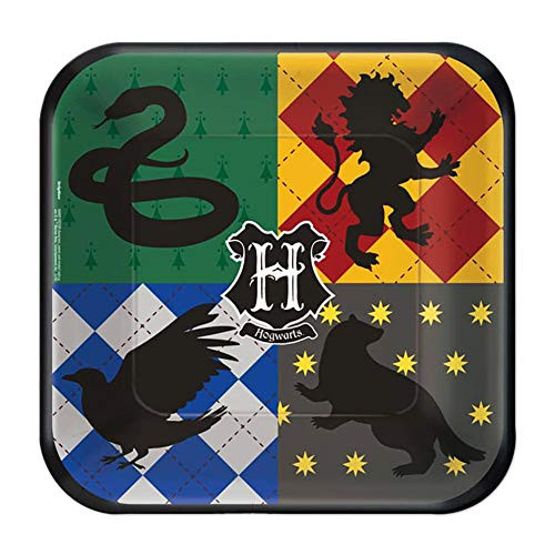 Amscan 541890 Square Plates | Harry Potter, Multicolor, One Size
