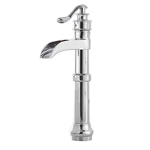Greenspring Bathroom Vessel Sink Faucet Waterfall Single Handle One Hole Lever Tall Body Commercial Chrome Finish