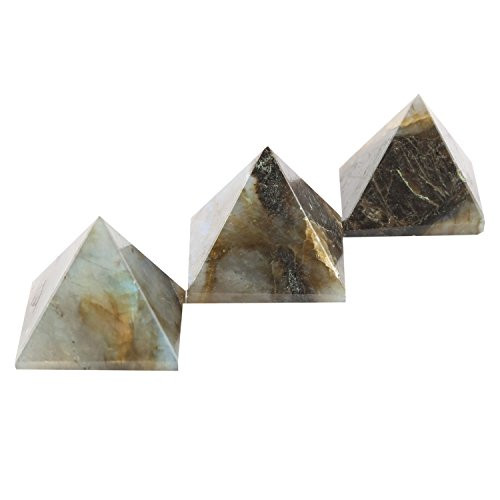 Aatm Natural Healing Gemstone Pyramid 1 Inches (Set of 3) (Labradorite)