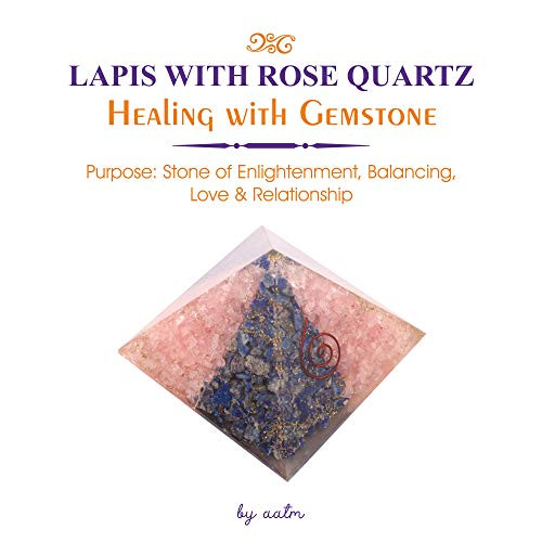 Aatm Natural Healing Gemstone Multi Stone Orgone Pyramid (Rose Quartz & Lapis Lazuli, 3 Inches) Aatm Natural Healing Gemstone Multi Stone Orgone Pyramid (Rose Quartz & Lapis Lazuli, 3 Inches)