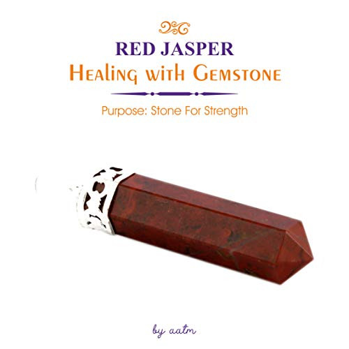 Aatm Natural Chakra Healing Gemstone Charm Pointed Pencil Pendant (Red Jasper)