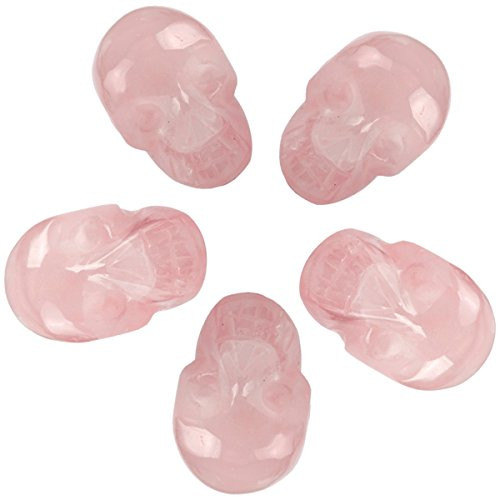 mookaitedecor 1 Inch Rose Quartz Crystal Skull Sculpture Set of 5, Hand Carved Gemstone Statue Figurine Collectible Healing Reiki mookaitedecor 1 Inch Rose Quartz Crystal Skull Sculpture Set of 5, Hand Carved Gemstone Statue Figurine Collectible Healing Reiki