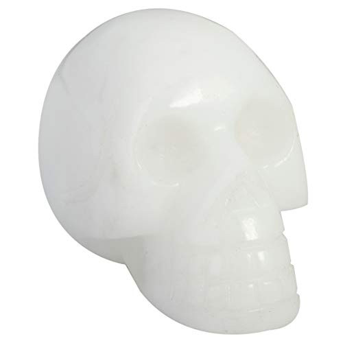 mookaitedecor 1.5 Inch Hand Carved Crystal Skull Sculpture Gemstone Statue Figurine Collectible,White Jade mookaitedecor 1.5 Inch Hand Carved Crystal Skull Sculpture Gemstone Statue Figurine Collectible,White Jade