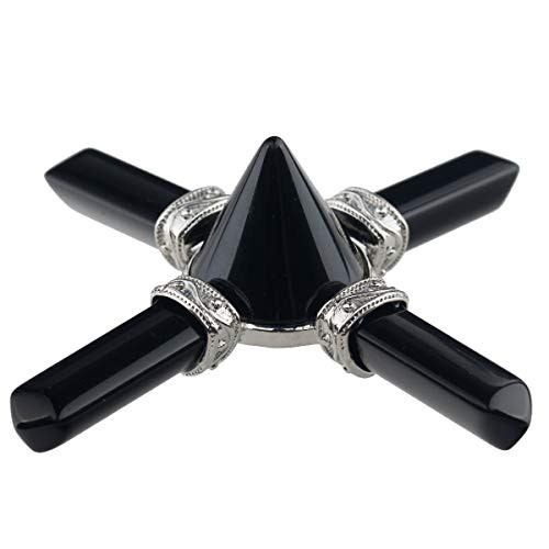 mookaitedecor Black Obsidian Pyramid Energy Generator with 4 Healing Crystal Points Stone for Chakra Reiki Balancing Meditation mookaitedecor Black Obsidian Pyramid Energy Generator with 4 Healing Crystal Points Stone for Chakra Reiki Balancing Meditation