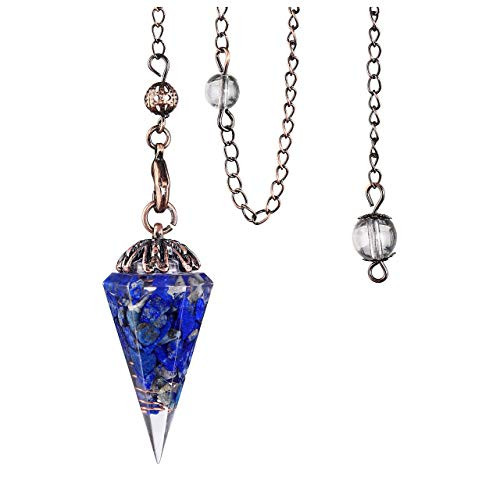 MANIFO Dyed Lapis Lazuli Crystal Dowsing Pendulum Faceted Cone Point Gemstone Pendulum for Dowsing Scrying Healing MANIFO Dyed Lapis Lazuli Crystal Dowsing Pendulum Faceted Cone Point Gemstone Pendulum for Dowsing Scrying Healing