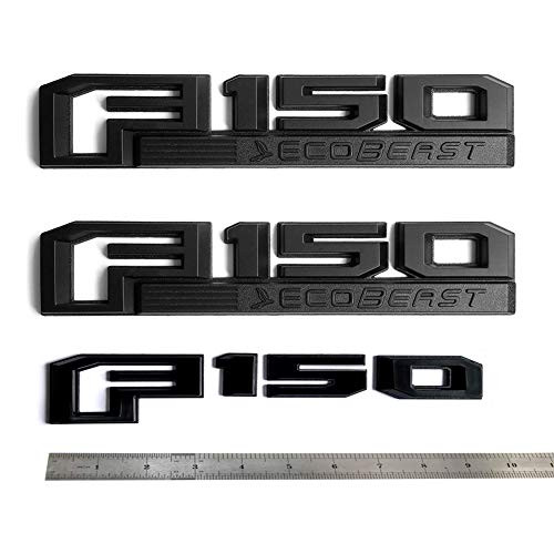 3x OEM Black F150 Ecobeast Emblems Side Fender F150 Tailgate Ecoboost Badges 3D Nameplate Replacement for F-150 Genuine Parts