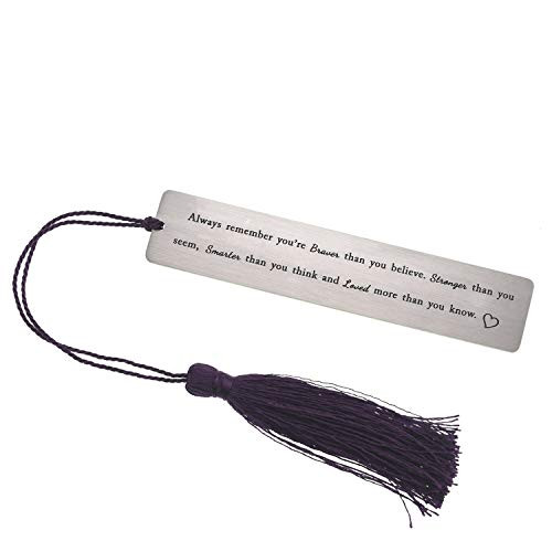 Inspirational Gifts Bookmark Best Friend Graduation Gift for Girlfriend Her Sister Daughter Encouragement Bookmarks for Women Friendship Gifts (Always Remember You're Braver Than You Believe)