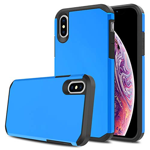Venoro Compatible iPhone Xs Max Case, Shockproof Lightweight Slim Anti Scratch Hybrid Dual Layer Protective Phone Case Cover Compatible with iPhone Xs Max 6.5" (Blue)