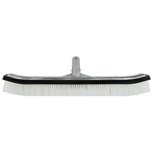 Poolmaster 20172 18-Inch Heavy Duty Aluminum-Back Swimming Pool Wall Brush with Durable Nylon Bristles Premier Collection