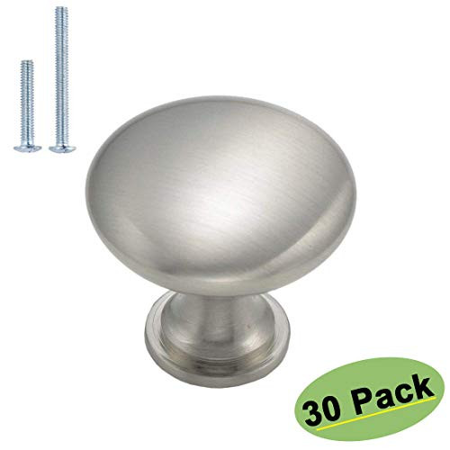 homdiy Cabinet Knobs Brushed Nickel Drawer Knobs 30 Pack - HD6050SNB Cabinet Hardware Solid Kitchen Cabinet Knobs for Dresser Drawers