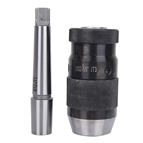 Drill Chuck & JT3-MT2 Straight Shank Arbor CNC 1/32 5/8" JT3 Pro-Series Keyless Drill Chuck