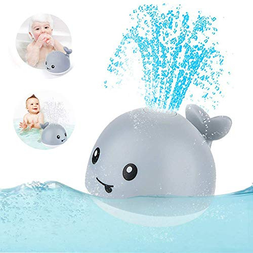 Hooku Baby Light Up Bath Toys Whale Automatic Spray Water Bath Tub Toys Induction Sprinkler Bathtub Shower Toys for Kids Toddlers Boys Girls