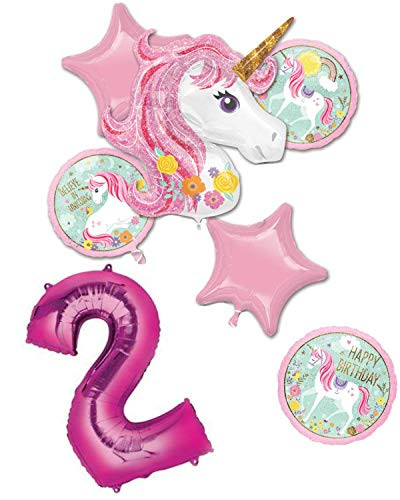 This Sweet Earth Unicorn Happy Birthday 2 Year Old 2nd Birthday Balloon Party Decoration Bundle