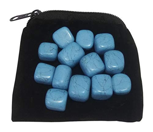 WholesaleGemShop Tumbled Howlite Blue 100 gm.Tumbled Stones, Metaphysical Healing, Chakra Stone, Reiki, Gift