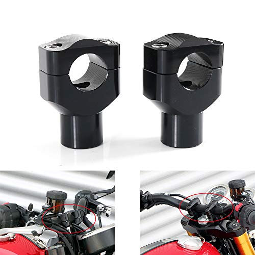 Xitomer Motorcycle Handle Bar Riser Handlebar Risers 25.4mm Handlebar For Harley Davidson CNC Aluminum (Black)