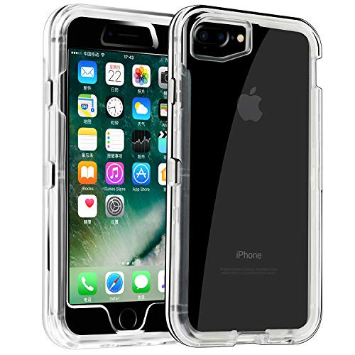 Co-Goldguard Case for iPhone 7 Plus/8 Plus Heavy Duty Shockproof High Impact Resistant Dual Layer Hybrid Protective Cover Shell for Apple iPhone 7+/8+(5.5 inch),Clear