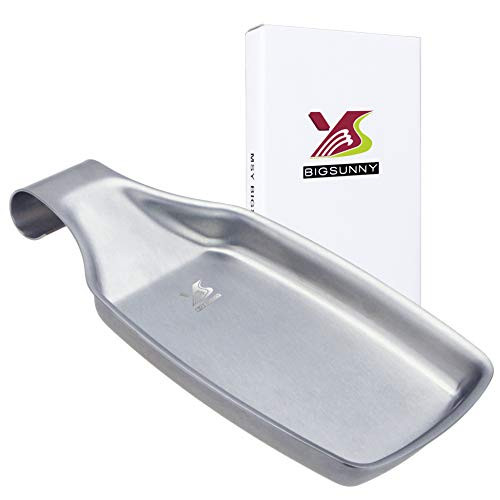 BIGSUNNY Stainless Steel 304 Spoon Rests for Kitchen, Oversized, Durable Brushed