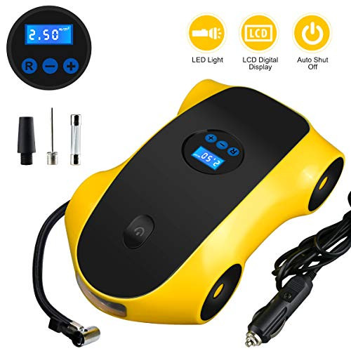 JACOOL 12V Air Compressor Pump, Portable Tire Inflator Digital Air Compressor 150 PSI Tire Air Pump for Car Tires, Motorcycle, Bicycles and Other Inflatables JACOOL 12V Air Compressor Pump, Portable Tire Inflator Digital Air Compressor 150 PSI Tire Air Pump for Car Tires, Motorcycle, Bicycles and Other Inflatables