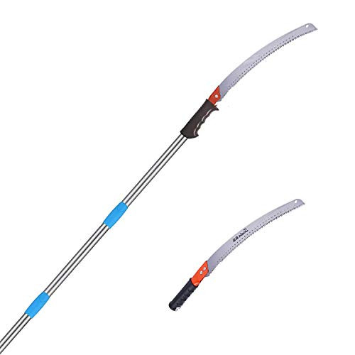 GLORYA Pole Saw - High Reach Pole Pruner with 7.5ft Lightweight Stainless Steel Pole - Manual Pole Cutter for Trees