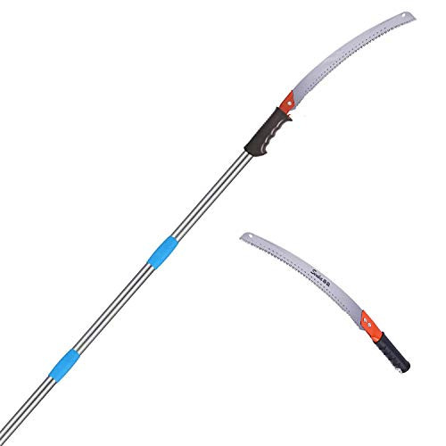 MIYA Pole Saw - High Reach Pole Pruner with 7.5ft Lightweight Stainless Steel Pole - Manual Pole Cutter for Trees