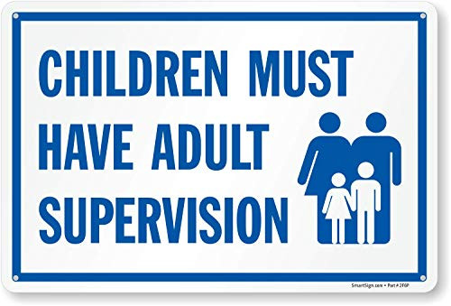 SmartSign "Children Must Have Adult Supervision" Pool Safety Sign | 10" x 15" Plastic