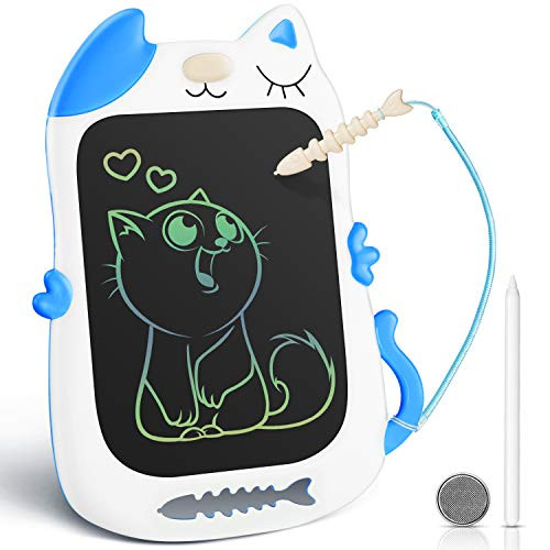 KingsDragon LCD Writing Tablet Drawing Doodle Board, Colorful Toddler Doodle Board Drawing Tablet, Erasable Reusable Electronic Drawing Pads, Educational and Learning Toy for Boys Girls(Blue)