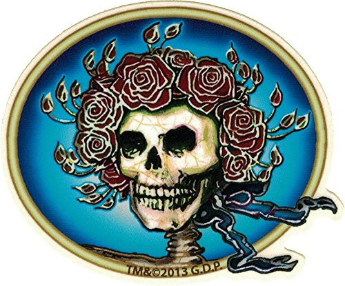 Dye The Sky Grateful Dead Skull & Roses - Small Bumper Sticker or Laptop Decal (3.25" X 2.5")