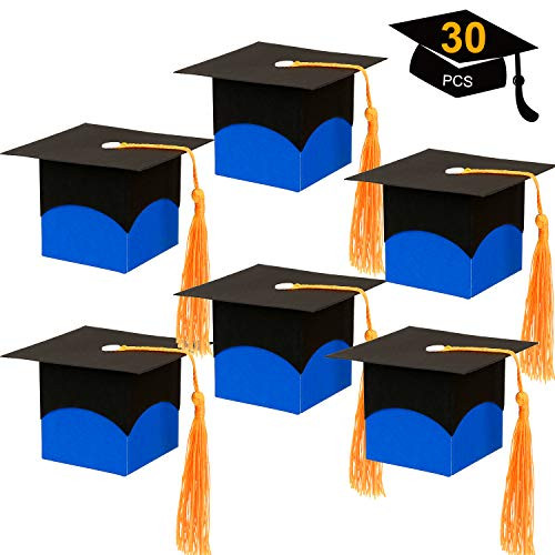 Konsait Graduation Decorations-Graduation Box-Graduation Cap Candy Favor Box Gift Box Treat Boxes-Grad Cap Box for Graduation Gift Graduation Party Favors Decor Party Supplies( 30Count )