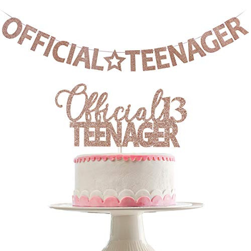 Rose Gold Glittery Official Teenager Banner and Rose Gold Glittery Official 13 Teenager Cake Topper?Double Sided Glitter?| Happy 13th Birthday Party Celebration Decorations | 13 Years Old Birthday Party Supplies?High Quality? Rose Gold Glittery Official Teenager Banner and Rose Gold Glittery Official 13 Teenager Cake Topper?Double Sided Glitter?| Happy 13th Birthday Party Celebration Decorations | 13 Years Old Birthday Party Supplies?High Quality?