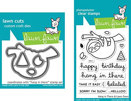 Lawn Fawn Hang In There Clear Stamp and Die Bundle LF1311 LF1312 (Set of 2 Items)