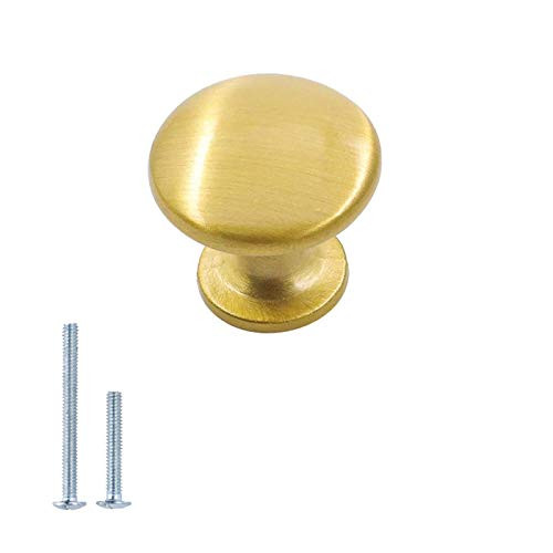 goldenwarm Knobs for Dresser Drawers - LS6050GD Kitchen Cabinet Knobs Brass Drawer Knobs Door Cabinet Knobs Hardware Furniture Bathroom Cupboard Knobs Diameter:1-1/10in 5 Pack