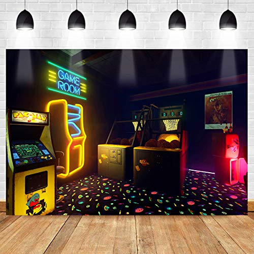 Esports Game Backdrop for Photography Dynamic Arcade Game Hall Background E-Sports Club Photo Photography Props MEETSIOY 7x5ft LSMT973