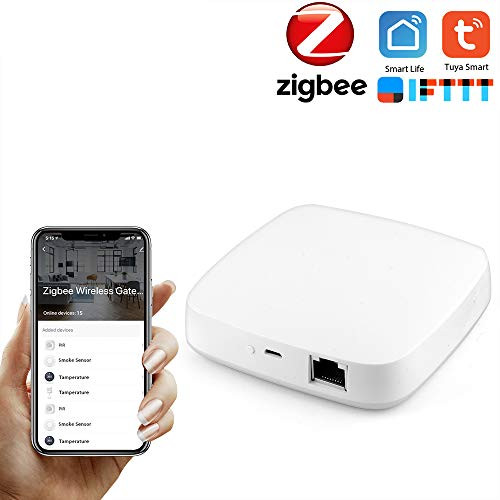 OWSOO Powered by Tuya ZigBee,Wired Smart Gateway Hub,Smart Home Bridge,Tuya/Smart Life,APP Remote Control Center,WiFi & Network Cable Connection for All Tuya ZigBee 3.0 Smart Products