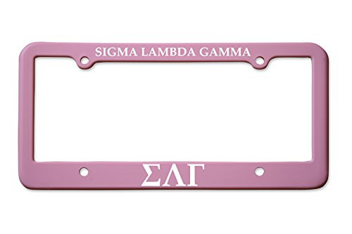 Officially Licensed Sigma Lambda Gamma License Plate Frame - Matte Pink