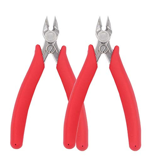 Flush Cutters 5 Inch, Small Wire Cutters Precision Electronic Cutting Pliers for jewelry Making, 2 Pack