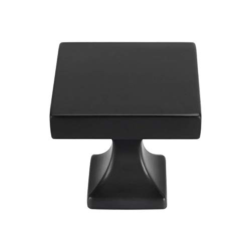 homdiy Black Cabinet Knobs Drawer Knobs- LS6785BK Solid Square Dresser Knobs Kitchen Cabinet Hardware Black Cabinet Knobs for Dresser Drawers, Closet 10 Pack