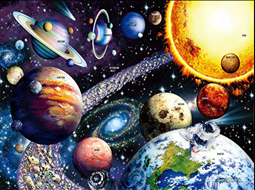 Solar System Sun and 10 Planets Jigsaw Puzzles 1000 Pieces for Adults/Kid Moonideal Oil Painting Jigsaw Puzzles