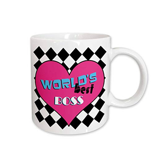 3dRose World's Best Boss Pink Ceramic Mug, 15-Ounce 3dRose World's Best Boss Pink Ceramic Mug, 15-Ounce