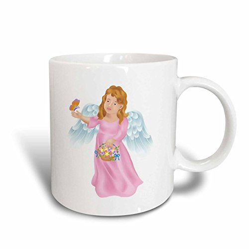 3dRose Pink Angel with Butterfly Ceramic Mug, 11-Ounce 3dRose Pink Angel with Butterfly Ceramic Mug, 11-Ounce